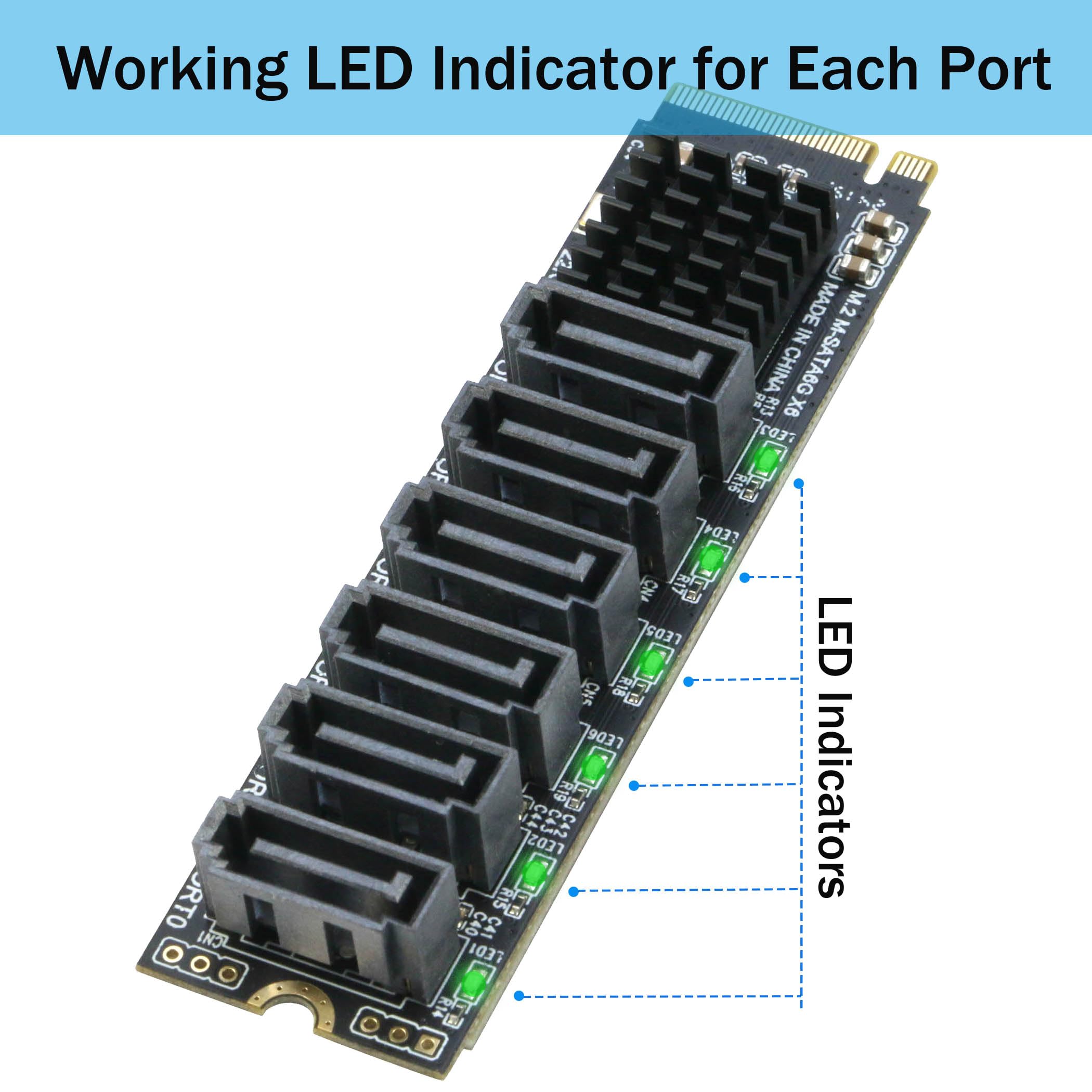 Mommt様用 Amazon.com: M.2 to SATA 3.0 Adapter [6-Port], RIITOP M.2